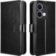 Откидной чехол для Oppo Reno 13, Crazy Horse Wallet, чёрный
