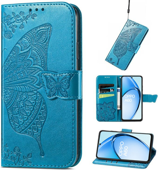 Чохол-книжка для Oppo A60, Butterfly, м'яти