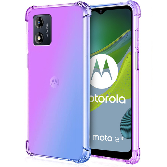 Чохол для Motorola Moto E13, Gradient Dropproof, Фіолетовий / синій