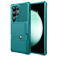 Чехол для Samsung Galaxy S24 Ultra, Card Holder Kickstand, зелёный