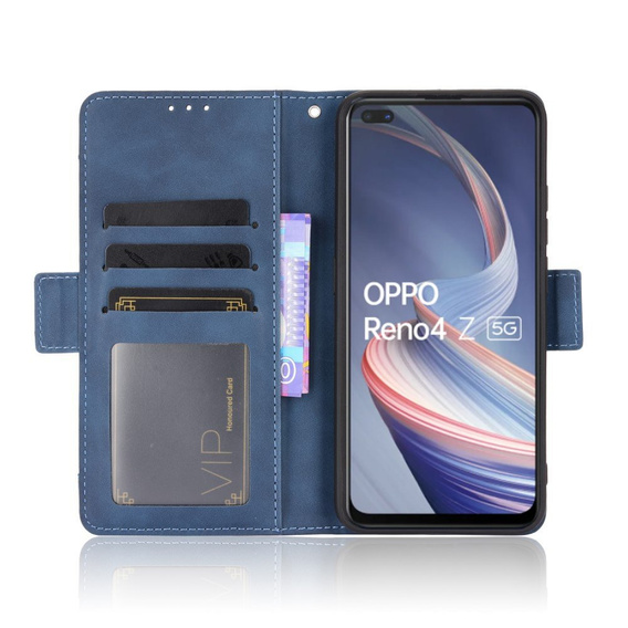 Откидной чехол для Oppo Reno 4 Z 5G, Card Slot, синий