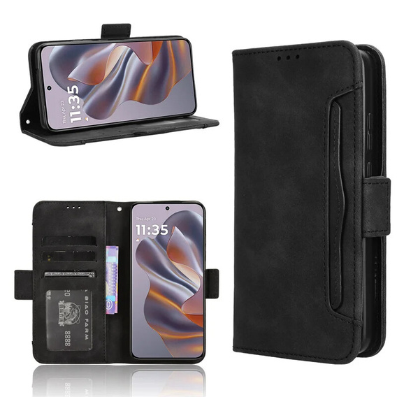 Футляр з клапаном для Motorola Edge 50 Neo / Motorola ThinkPhone 25, Card Slot, чорний
