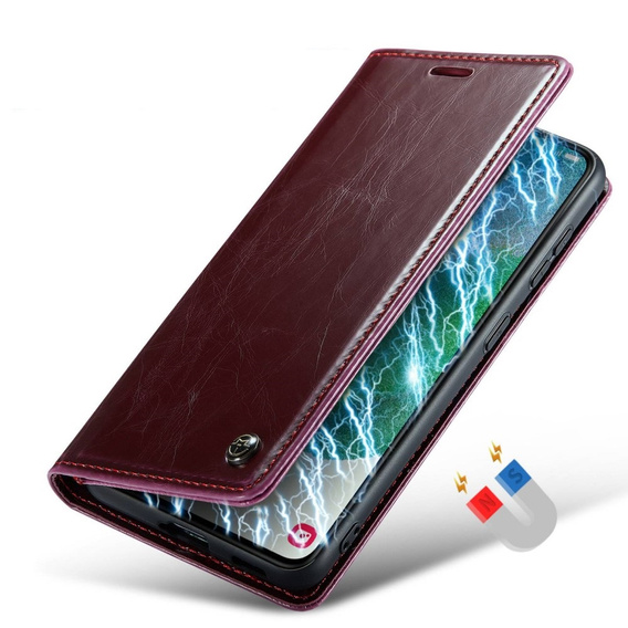 Флип-кейс CASEME для Samsung Galaxy S21 FE, Waxy Textured, красный
