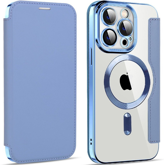Откидной чехол для iPhone 14 Pro, RFID Wallet MagSafe CamShield, синий