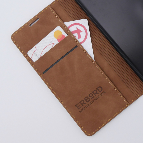 Чохол для Xiaomi Redmi Note 12S, ERBORD Vintage, гаманець з клапаном, коричневий