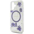 Чехол GUESS HC MagSafe Resin Flowers and Glitter для iPhone 16