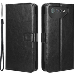 Футляр з клапаном для Asus ROG Phone 7 5G, Crazy Horse Wallet, чорний
