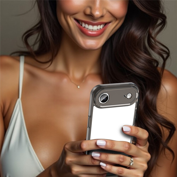Силиконовый чехол для iPhone Air, с жесткой задней стенкой, дымчато-черный