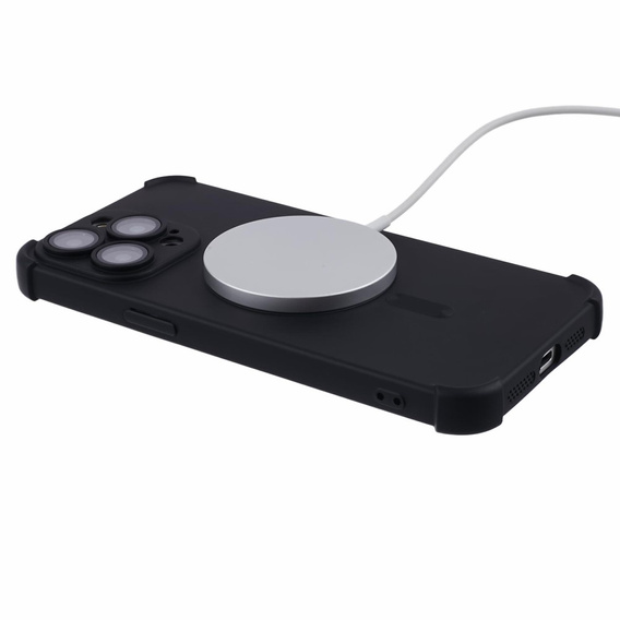 Силиконовый чехол для iPhone 15 Pro Max, для MagSafe, чёрный