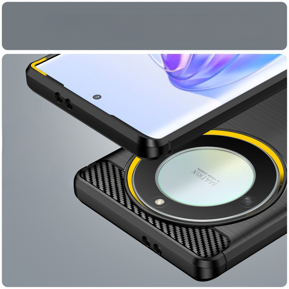 Чехол до Honor Magic 5 Lite, Carbon, чёрный
