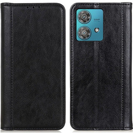 Чoхол до Motorola Edge 40 Neo, Wallet Litchi Leather, чорний