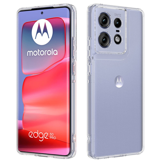 Чехол до Motorola Edge 50 Pro 5G, Fusion Hybrid, прозрачный