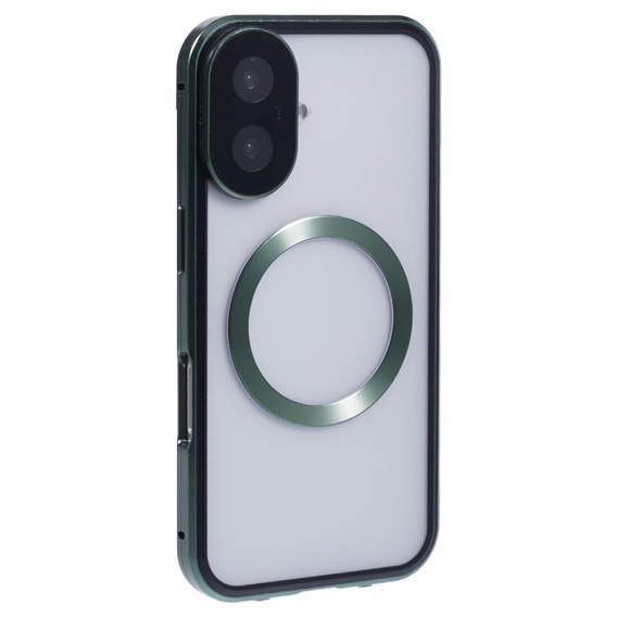 Магнітний чохол Dual Glass MagSafe для iPhone 16, зелений