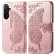 Откидной чехол для Samsung Galaxy A26, Butterfly, розовый rose gold