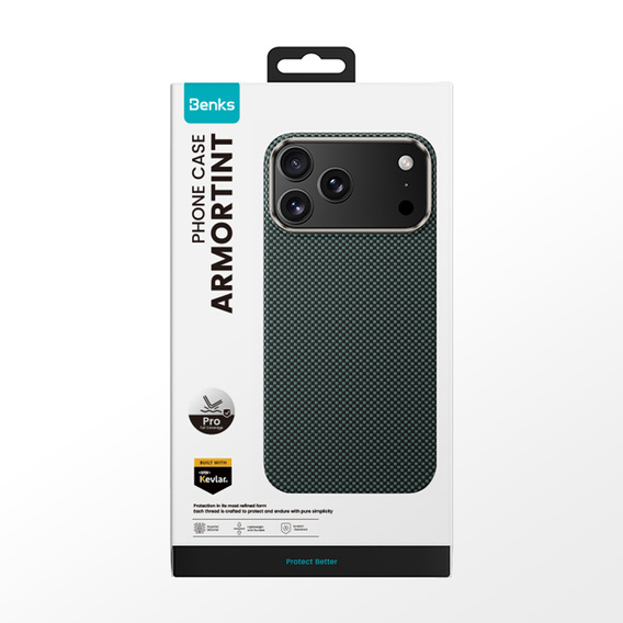 Чехол BENKS Kevlar для Samsung Galaxy S25 Ultra, для MagSafe, Carbon Fiber, чёрный