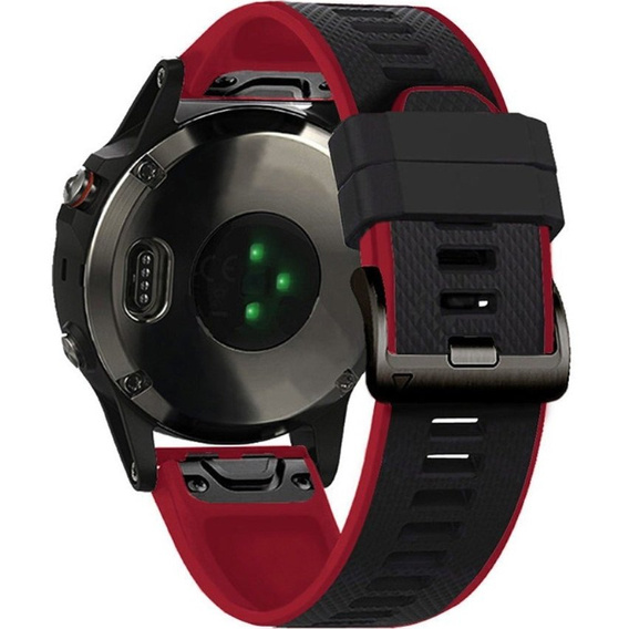 Силиконовый ремешок для Garmin Fenix 5/6/7 Forerunner 945/935, Black / Red