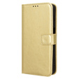 Футляр з клапаном для Samsung Galaxy M15 5G, Crazy Horse Wallet, золотий