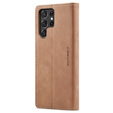Чехол CASEME для Samsung Galaxy S22 Ultra, Leather Wallet Case, коричневый