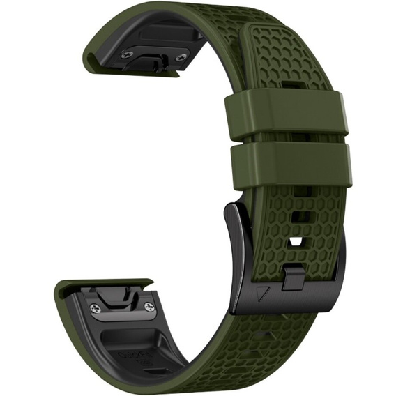 Силиконовый ремешок для Garmin Fenix 7 / Forerunner 965 / 955 / 945 / 935, зелёная / черный