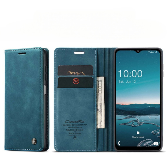 Чехол CASEME для Samsung Galaxy M33 5G, Leather Wallet Case, синий