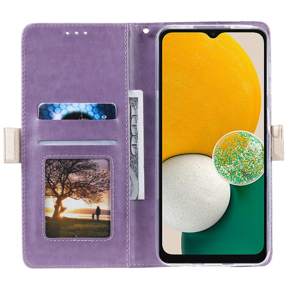 Чохол-кришка для Samsung Galaxy A14 4G/5G, Wallet Pocket Zipper Lace, фіолетовий