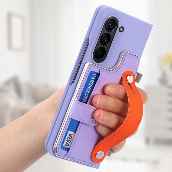 Чохол для Samsung Galaxy Z Fold 5 5G, з підставкою, склом та стилусом, шкіряний, чорний