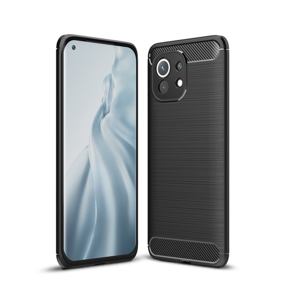 Чехол до Xiaomi Mi 11, Carbon, чёрный