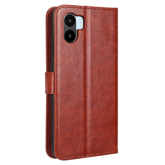 Откидной чехол для Xiaomi Redmi A1 4G / A2 4G, Crazy Horse Wallet, коричневый