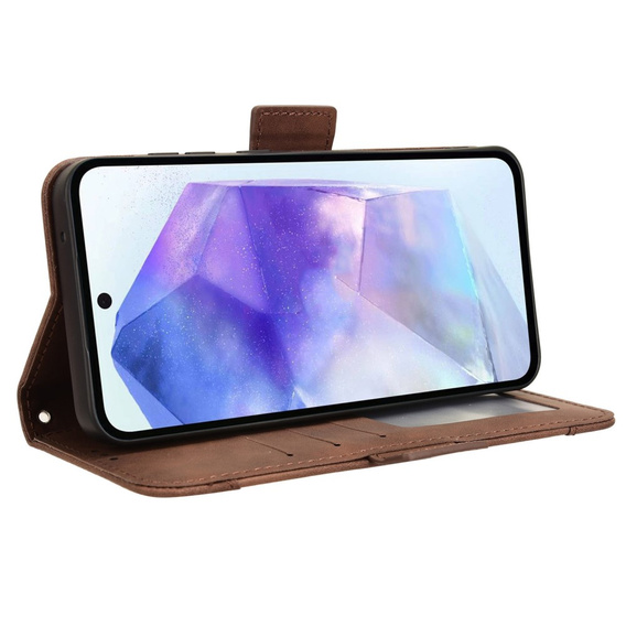 Футляр з клапаном для Samsung Galaxy A35 5G, Card Slot, коричневий