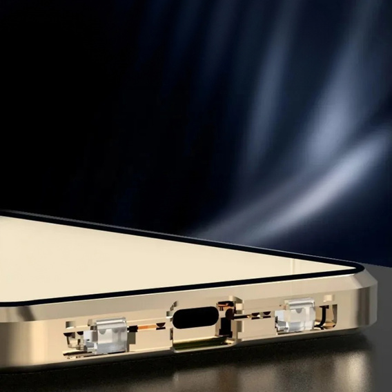 Чехол для iPhone 16E, Magnetic Dual Glass, золотой