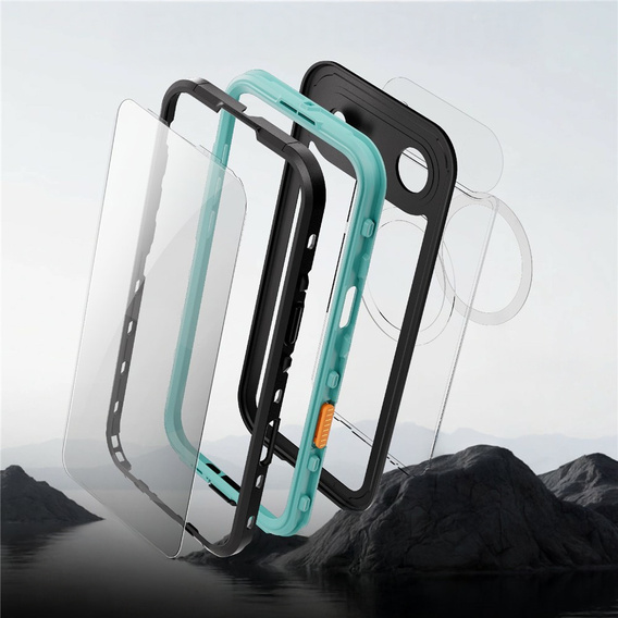 Чохол для iPhone Air, водонепроникний IP68, SHELLBOX MagSafe, синій