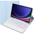 Чохол + клавіатура Samsung Galaxy Tab S9 FE X510 / X516, with touchpad, світло-блакитний