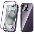 Чохол для iPhone 15, Magnetic Dual Glass, фіолетовий