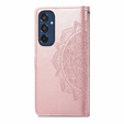 Откидной чехол для Samsung Galaxy M35, Mandala, розовый rose gold