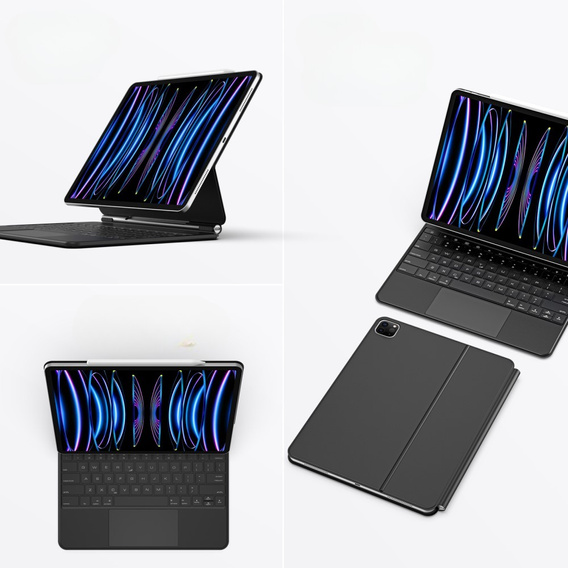 Чохол + клавіатура iPad Pro 12.9" 2022/2021/2020 (6/5/4 gen.), Dux Ducis Keyboard TouchPad, чорний