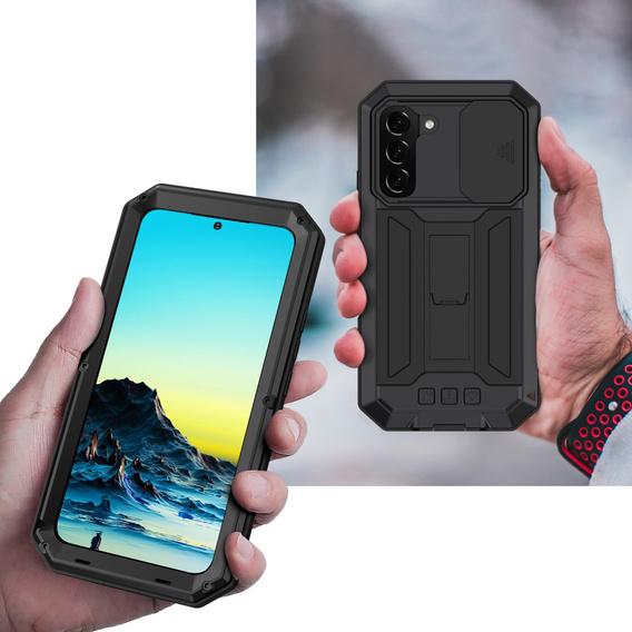 Бронированный чехол для Samsung Galaxy S22, R-JUST CamShield Slide, чёрный