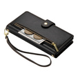 Откидной чехол для iPhone 16 Plus, Wallet Zipper Pocket, чёрный