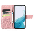 Чехол с клапаном для Samsung Galaxy A17 5G, бумажник, бабочка, розовое золото