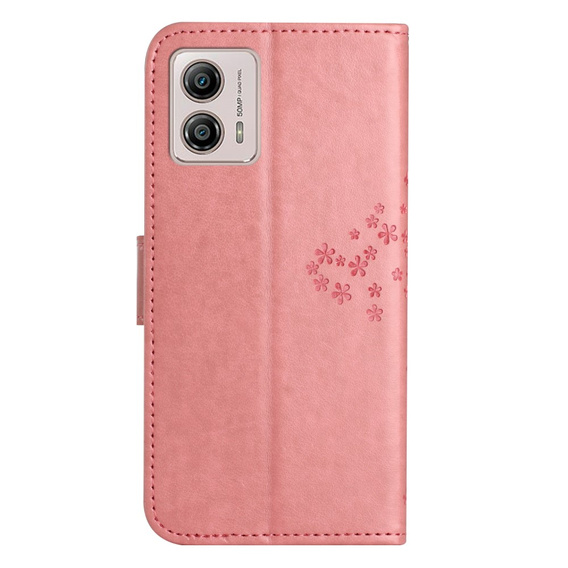 Откидной чехол для Motorola Moto G53 / G23 / G13, tree, розовый