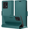 Чехол для Motorola Edge 50 Pro, ERBORD Glossy Litchi, кошелек с клапаном, зелёный