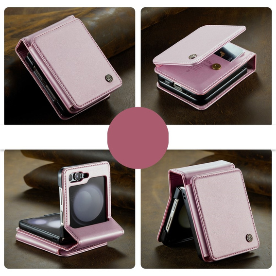 CASEME флип-кейс для Samsung Galaxy Z Flip5 5G, Litchi Wallet, розовый