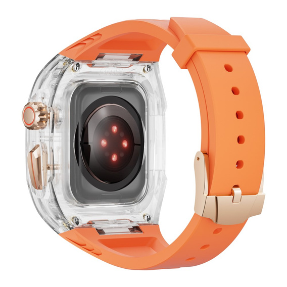 Силиконовый ремешок с чехлом для Apple Watch 4/5/6/7/8/9/SE 44/45MM