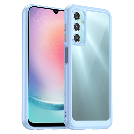 Чехол до Samsung Galaxy A25 5G, Fusion Hybrid, прозрачный / синий + 9H стекло
