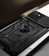 Бронированный чехол для iPhone 16E, CamShield Slide, чёрный + закаленное стекло 9H
