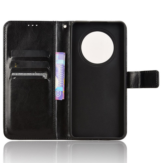 Откидной чехол для Oppo Reno 12FS / 12F, Crazy Horse Wallet, чёрный
