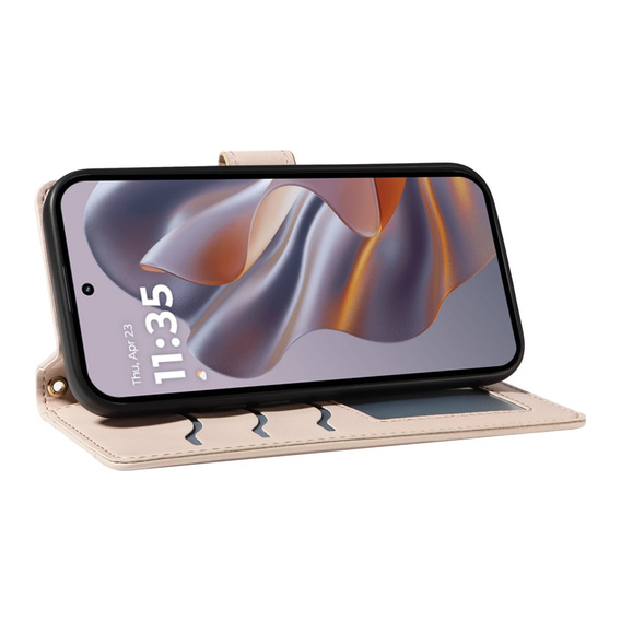 Чохол-сумка для Motorola Edge 50 Neo / Motorola ThinkPhone 25, Rhombus Crossbody Leather, бежевий