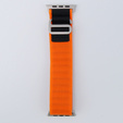 Нейлоновый ремешок для Apple Watch 1/2/3/4/5/6/7/8/SE/ULTRA 42/44/45/49 мм, оранжевая  / чёрный