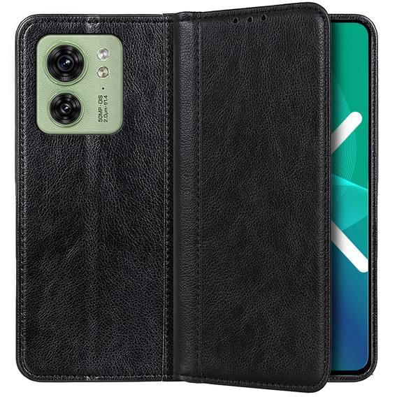 Чoхол до Motorola Edge 40 5G, Wallet Litchi Leather, чорний
