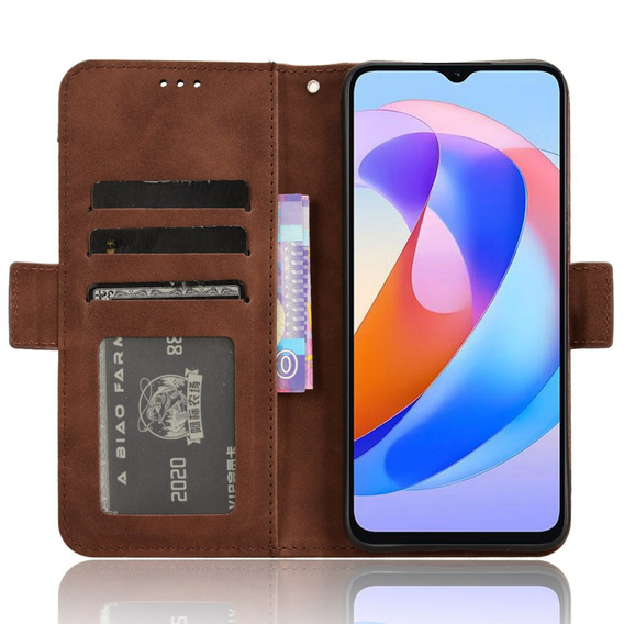 Откидной чехол для Honor Magic 6 Lite 5G, Card Slot, коричневый