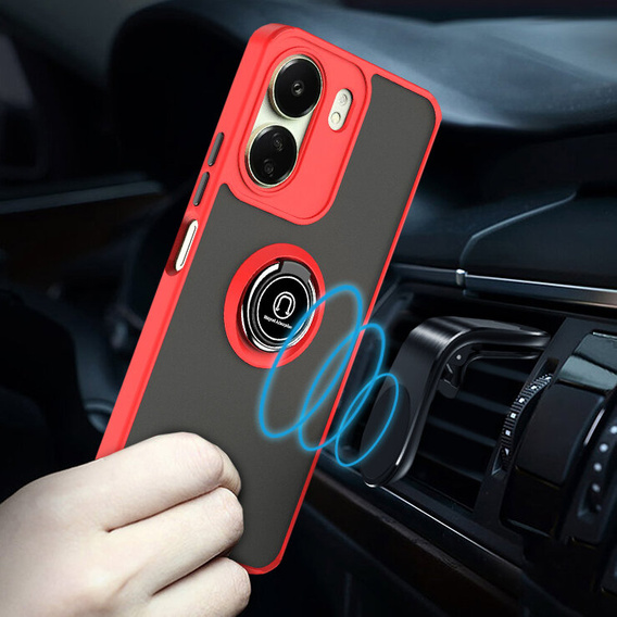 Чохол для Xiaomi Redmi 13C / Poco C65, Frosted Ring, червоний
